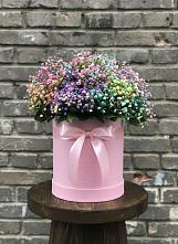 Цветочная композиция из Гипсофила и Розы в шляпной коробке #REPLACE_PRED# Якшур-Бодья