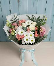 Букет цветов из:  Розы, Лизиантусы и Хризантемы в Якшур-Бодья