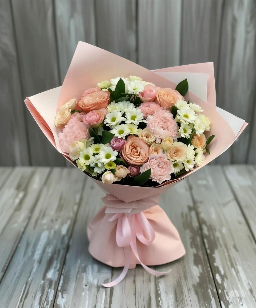 Букет цветов из: Гвоздики, Розы и Хризантемы в Якшур-Бодья