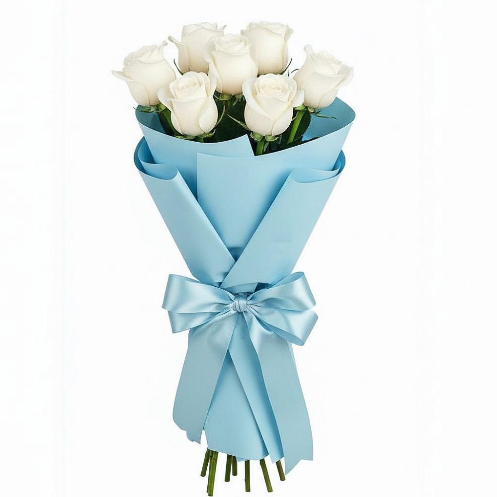 Букет 7 белых роз Проуд в Якшур-Бодья