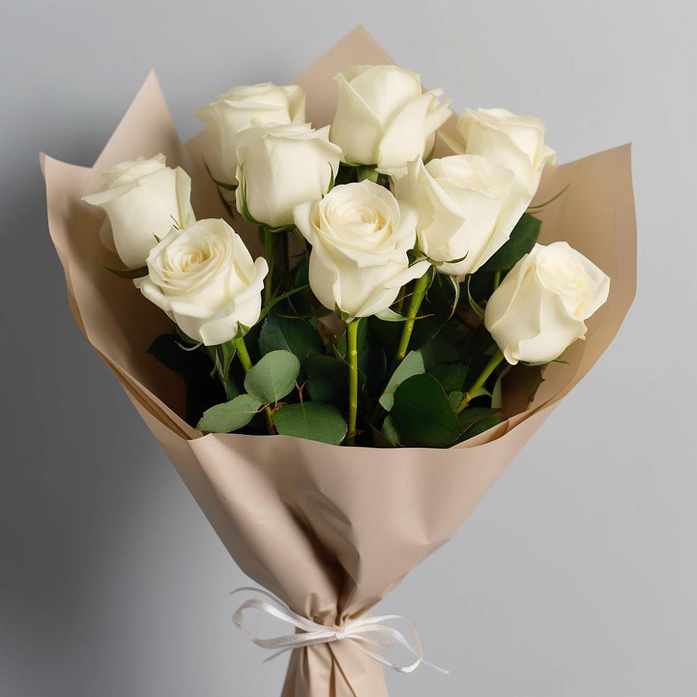 Букет 9 Белых роз Эдлесс Лав в Якшур-Бодья