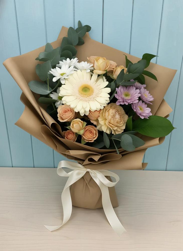 Букет цветов из: Герберы и Хризантемы в Якшур-Бодья