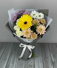 Букет цветов из:  Розы, Герберы и Хризантемы в Якшур-Бодья