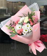 Букет цветов из:  Розы, Лизиантусы и Хризантемы в Якшур-Бодья