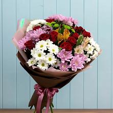 Букет цветов из:  Розы, Хризантемы и Альстромерии в Якшур-Бодья