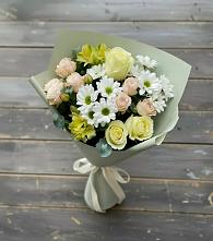 Букет цветов из:  Альстромерии, Розы и Хризантемы в Якшур-Бодья