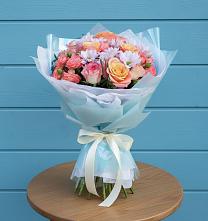 Букет цветов из:  Хризантемы и Розы в Якшур-Бодья