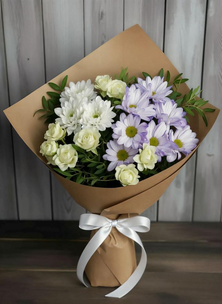 Букет цветов из: Хризантемы и Розы в Якшур-Бодья