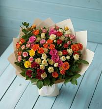 Букет Микс из разноцветных кустовых роз #REPLACE_PRED# Якшур-Бодья